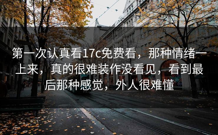 第一次认真看17c免费看，那种情绪一上来，真的很难装作没看见，看到最后那种感觉，外人很难懂
