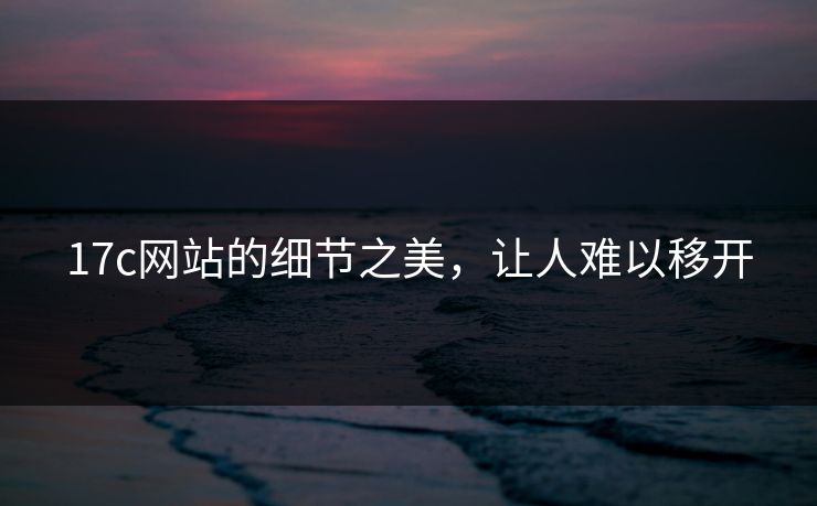 17c网站的细节之美，让人难以移开