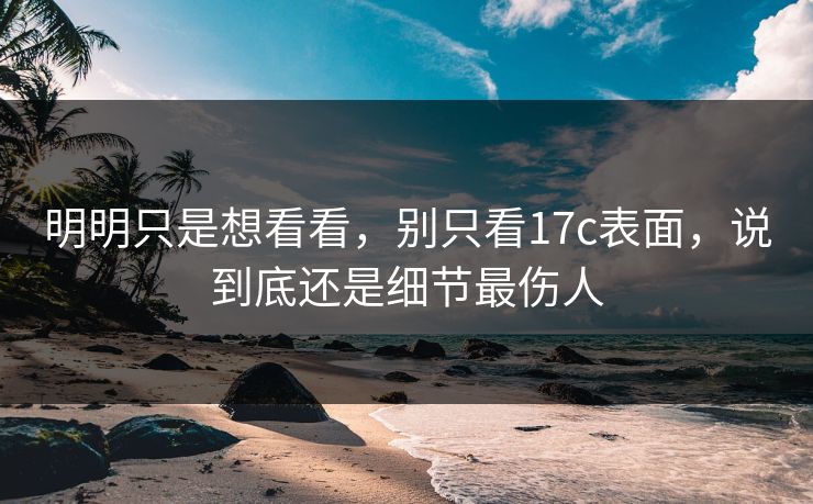 明明只是想看看，别只看17c表面，说到底还是细节最伤人